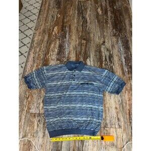 Men’s Safe Harbor Blue & Green Striped Top Size Medium